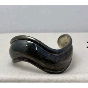 Vintage SU Mexico 925 Sterling Silver Modernist Sculptural Cuff Bracelet 35.8g
